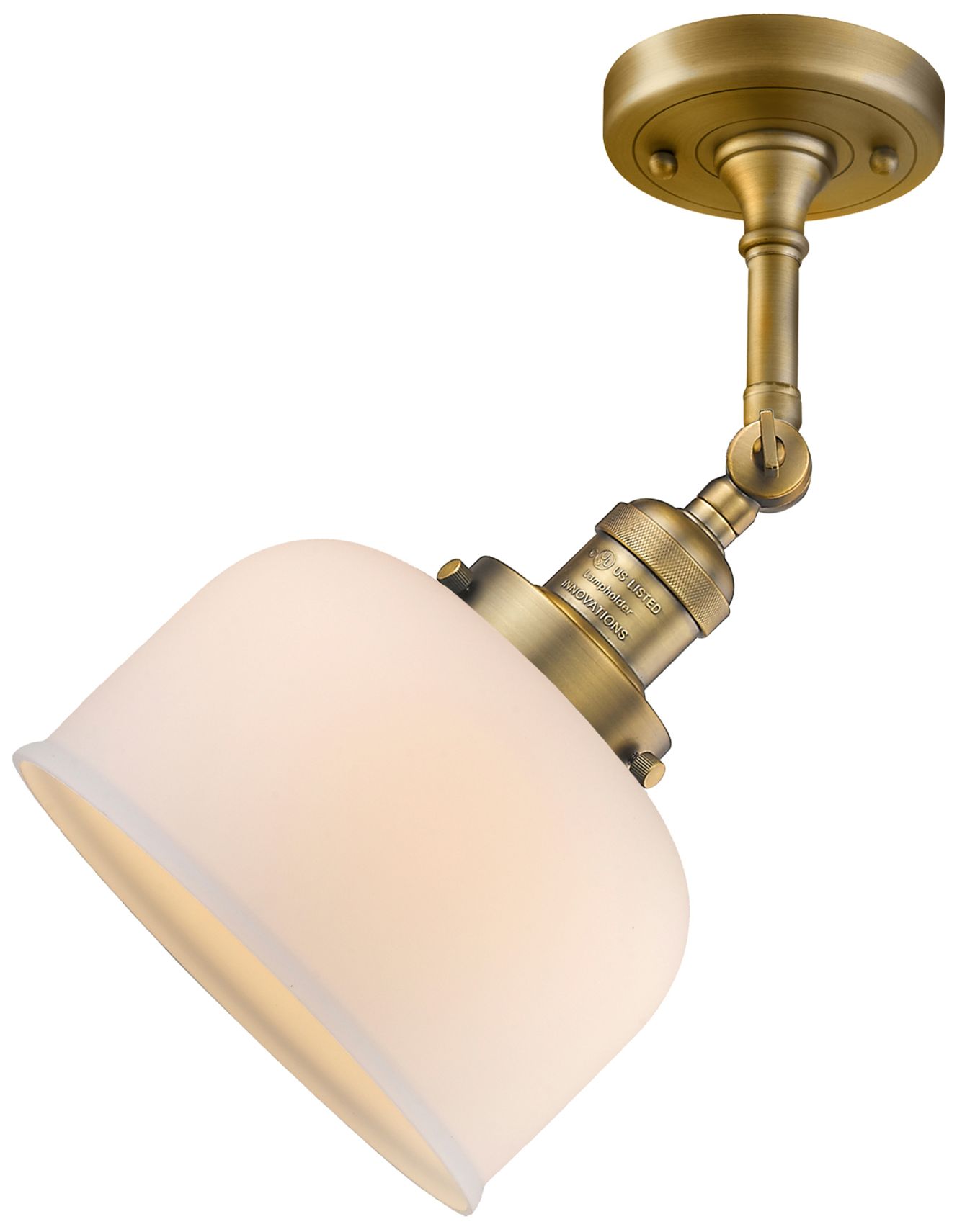 Image 5 Franklin Restoration Bell 8" LED Sconce - Brass Finish - Matte White S more views