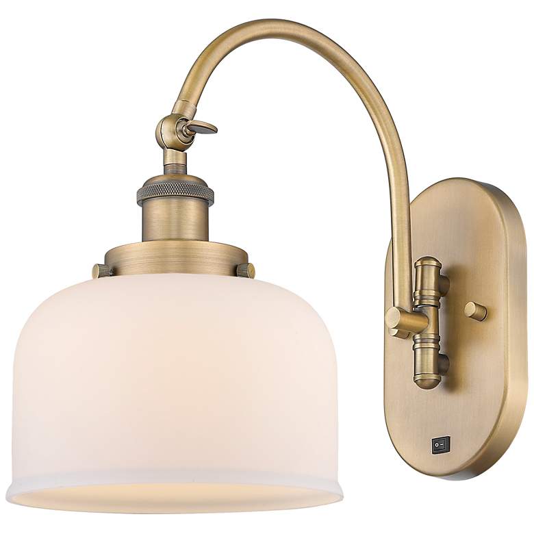 Image 1 Franklin Restoration Bell 8" LED Sconce - Brass Finish - Matte White S