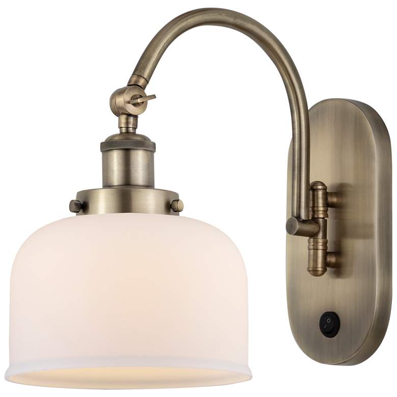 Image 1 Franklin Restoration Bell 8" LED Sconce - Brass Finish - Matte White S