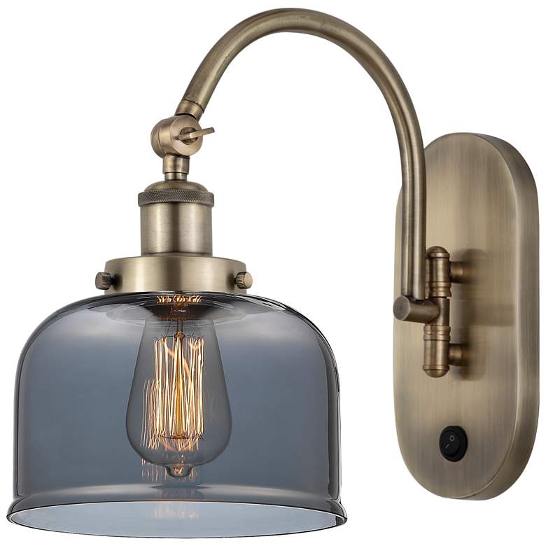 Image 1 Franklin Restoration Bell 8" LED Sconce - Brass Finish - Plated Smoke