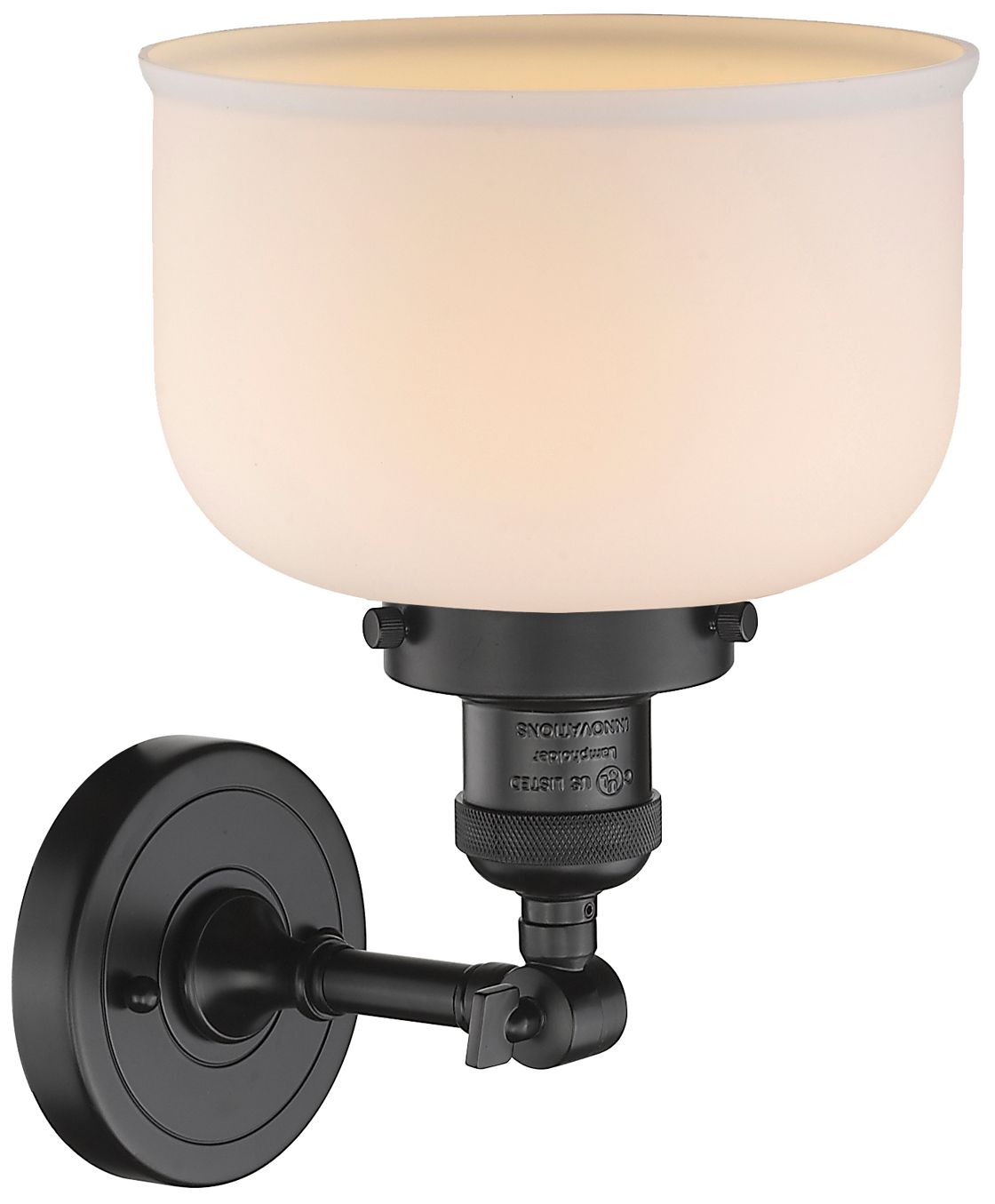 Image 2 Franklin Restoration Bell 8" LED Sconce - Bronze Finish - Matte White  more views