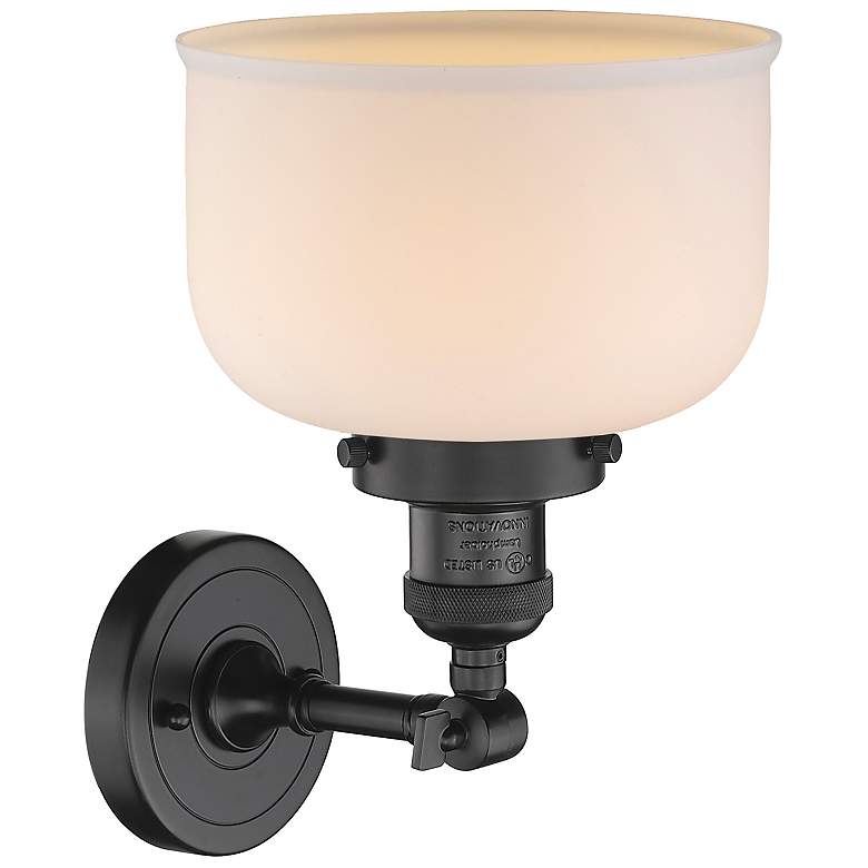 Image 2 Franklin Restoration Bell 8" LED Sconce - Bronze Finish - Matte White  more views