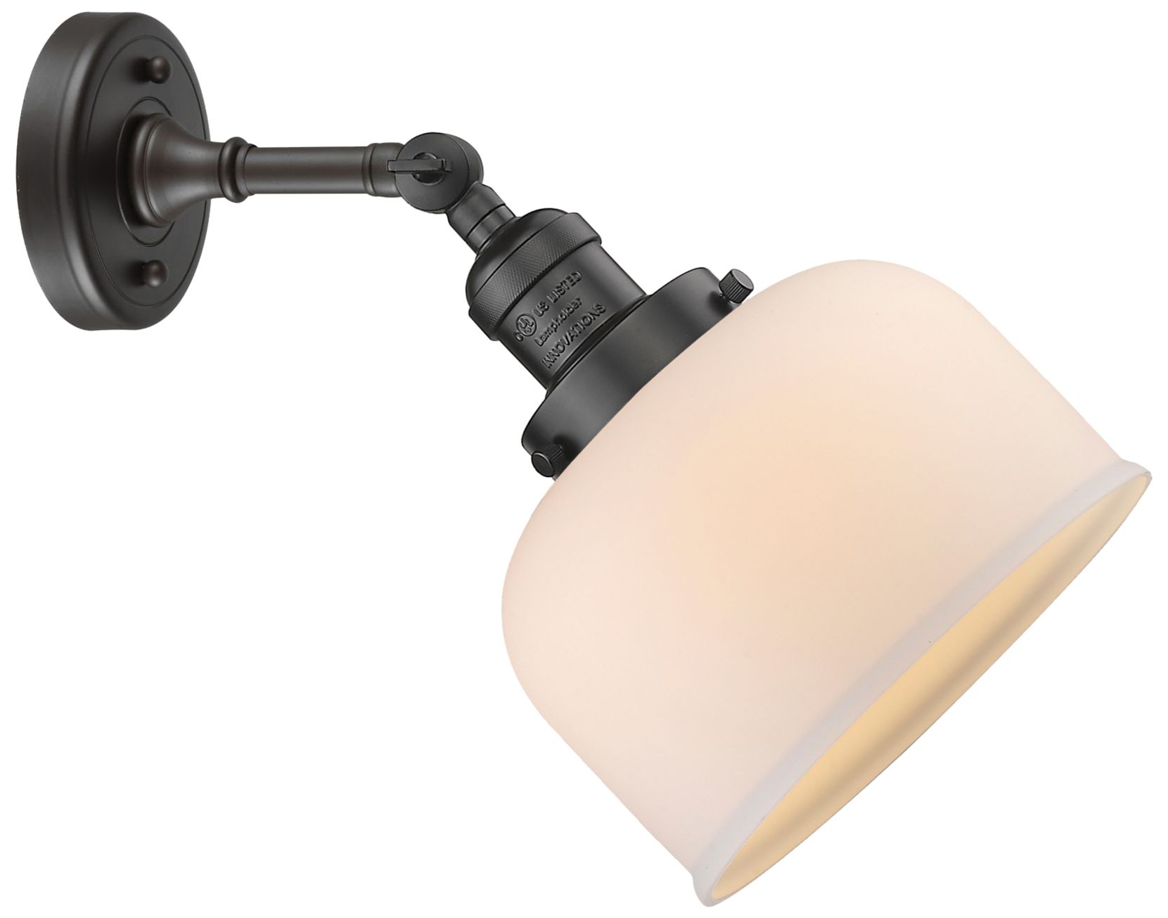 Image 3 Franklin Restoration Bell 8" LED Sconce - Bronze Finish - Matte White  more views