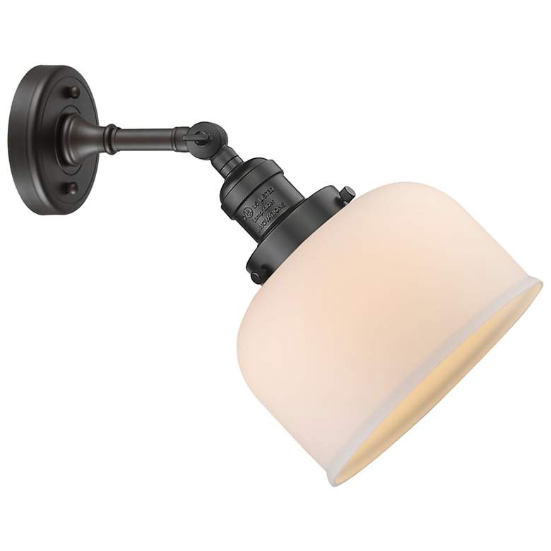 Image 3 Franklin Restoration Bell 8" LED Sconce - Bronze Finish - Matte White  more views