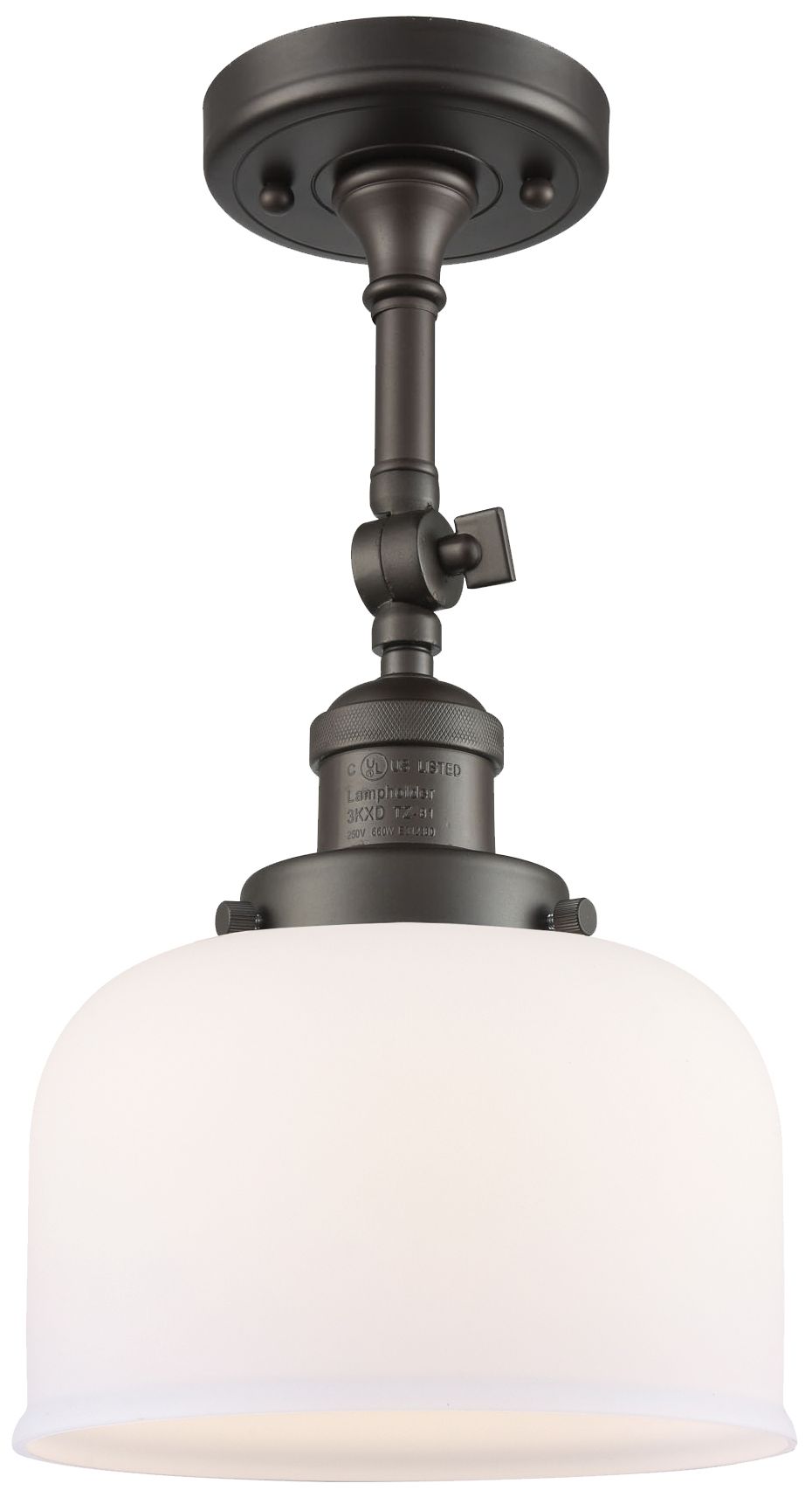 Image 4 Franklin Restoration Bell 8" LED Sconce - Bronze Finish - Matte White  more views