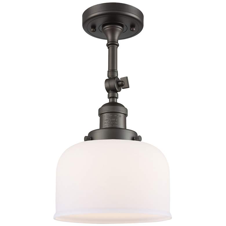 Image 4 Franklin Restoration Bell 8" LED Sconce - Bronze Finish - Matte White  more views