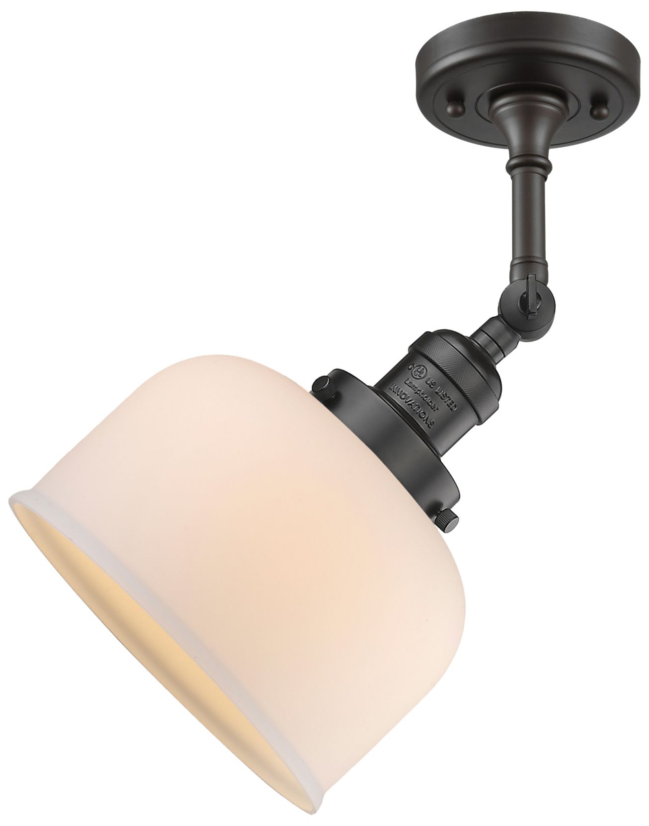 Image 5 Franklin Restoration Bell 8" LED Sconce - Bronze Finish - Matte White  more views