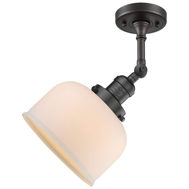 Image 5 Franklin Restoration Bell 8" LED Sconce - Bronze Finish - Matte White  more views