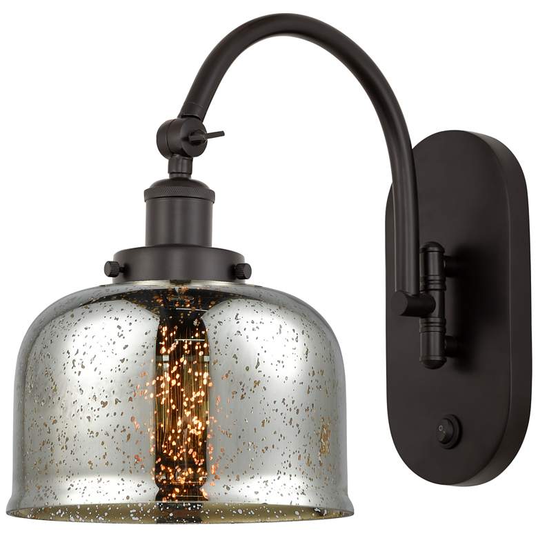 Image 1 Franklin Restoration Bell 8" LED Sconce - Bronze Finish - Mercury Shad