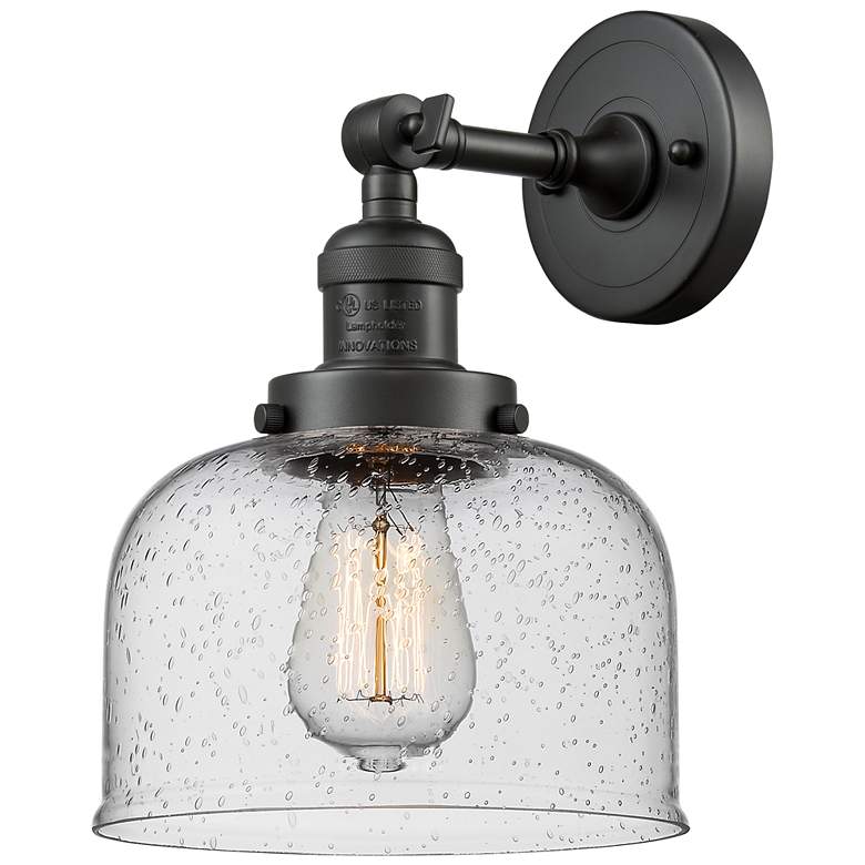 Image 1 Franklin Restoration Bell 8" LED Sconce - Bronze Finish - Seedy Shade