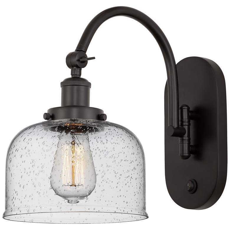 Image 1 Franklin Restoration Bell 8" LED Sconce - Bronze Finish - Seedy Shade