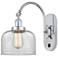 Franklin Restoration Bell 8" LED Sconce - Chrome Finish - Clear Shade