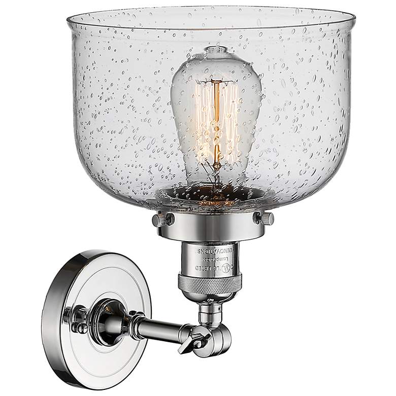 Image 3 Franklin Restoration Bell 8" LED Sconce - Chrome Finish - Seedy Shade more views