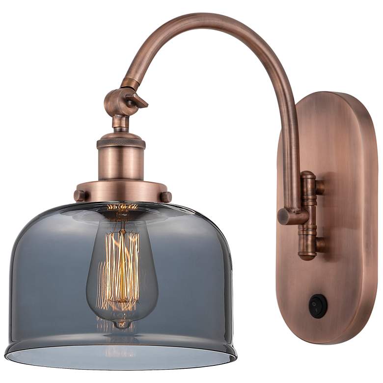 Image 1 Franklin Restoration Bell 8" LED Sconce - Copper Finish - Smoke Shade