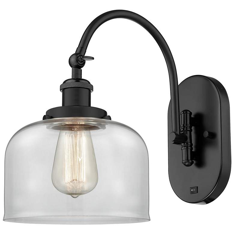 Image 1 Franklin Restoration Bell 8" LED Sconce - Matte Black Finish - Clear S