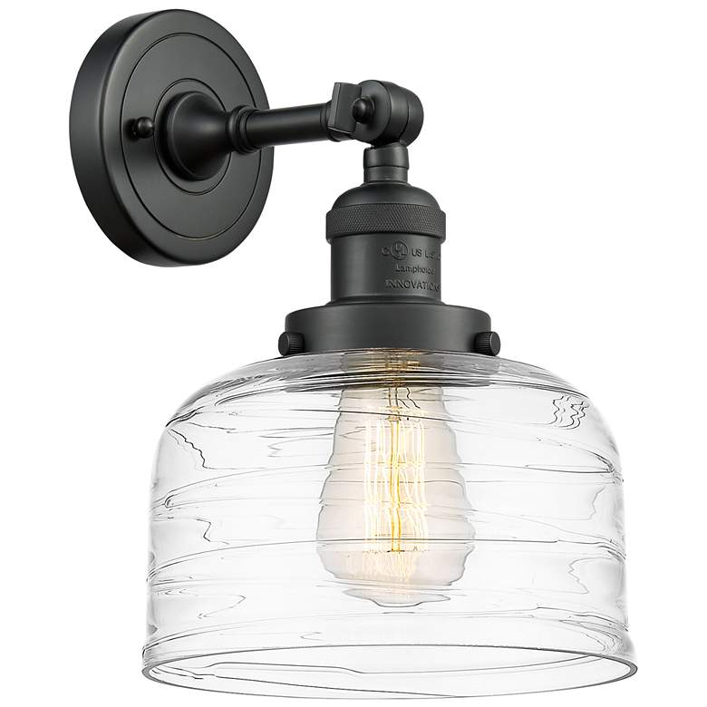 Image 1 Franklin Restoration Bell 8" LED Sconce - Matte Black Finish - Swirl S