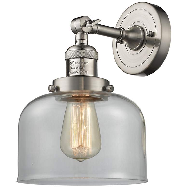 Image 1 Franklin Restoration Bell 8" LED Sconce - Nickel Finish - Clear Shade