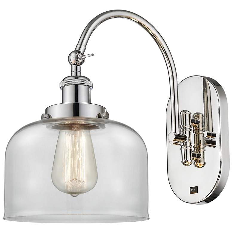 Image 1 Franklin Restoration Bell 8" LED Sconce - Nickel Finish - Clear Shade
