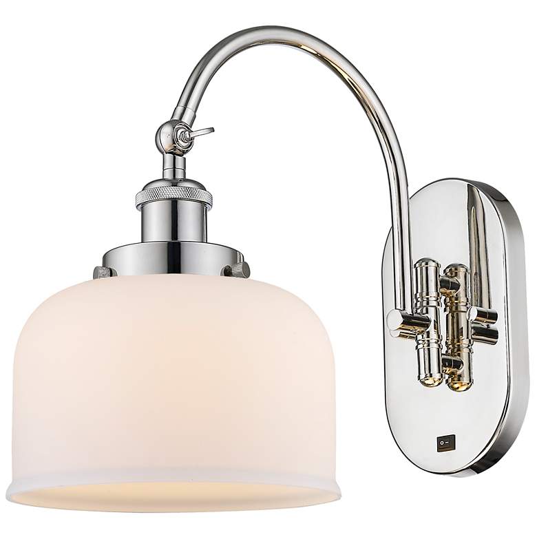 Image 1 Franklin Restoration Bell 8" LED Sconce - Nickel Finish - Matte White