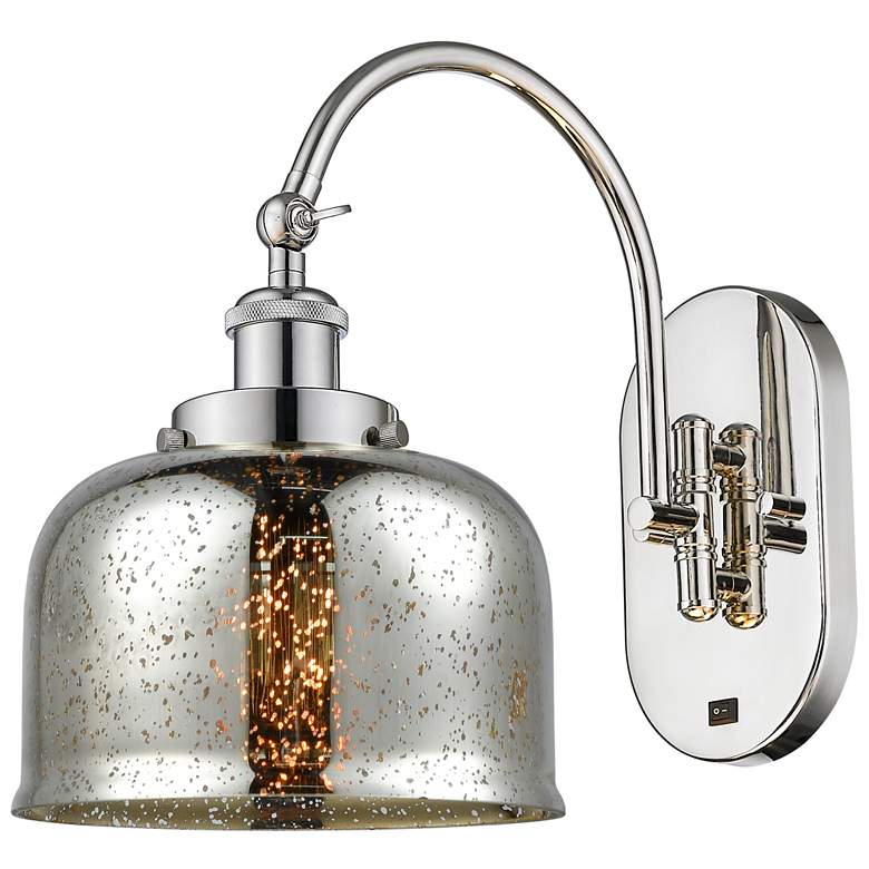 Image 1 Franklin Restoration Bell 8" LED Sconce - Nickel Finish - Mercury Shad