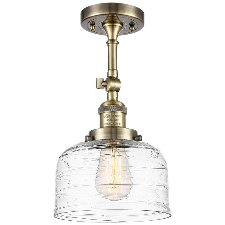Image 1 Franklin Restoration Bell  8 inch LED Semi-Flush - Brass - Clear Deco Swir