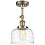 Franklin Restoration Bell  8" LED Semi-Flush - Brass - Clear Deco Swir