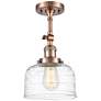 Franklin Restoration Bell  8" LED Semi-Flush - Copper - Clear Deco Swi