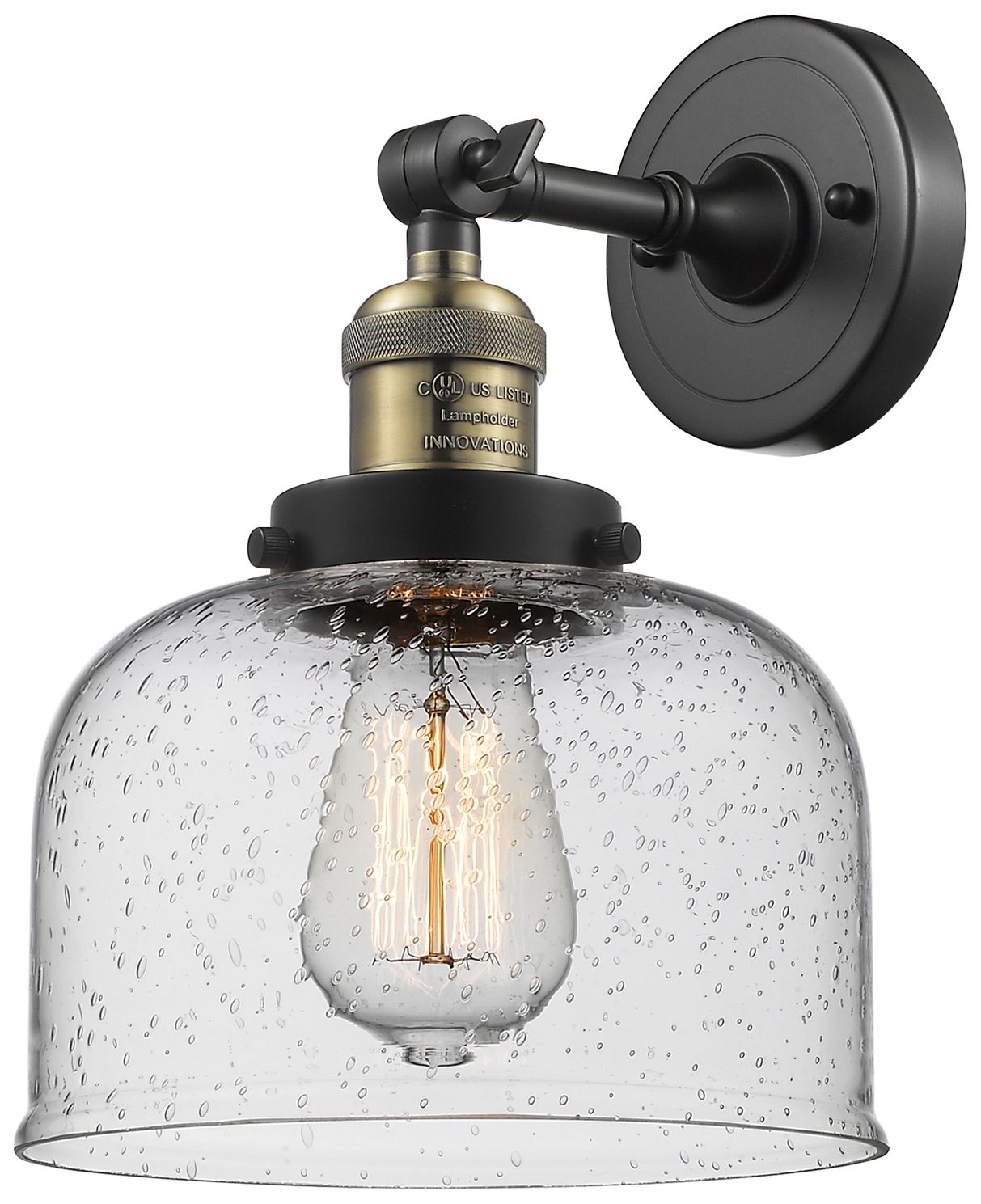 Image 3 Franklin Restoration Bell  8" LED Semi-Flush Mount - Black Brass - See more views