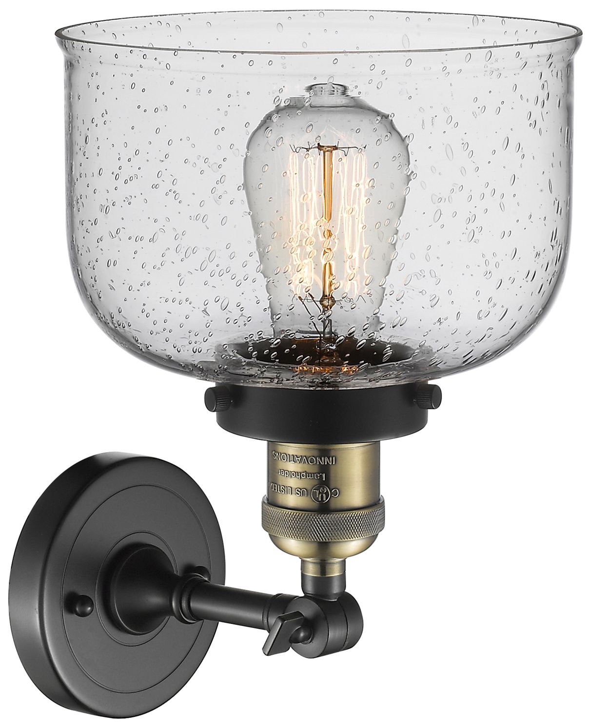 Image 4 Franklin Restoration Bell  8" LED Semi-Flush Mount - Black Brass - See more views