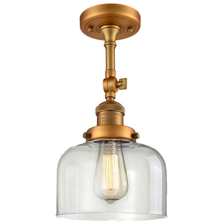 Image 1 Franklin Restoration Bell 8" LED Semi-Flush Mount - Brushed Brass - C