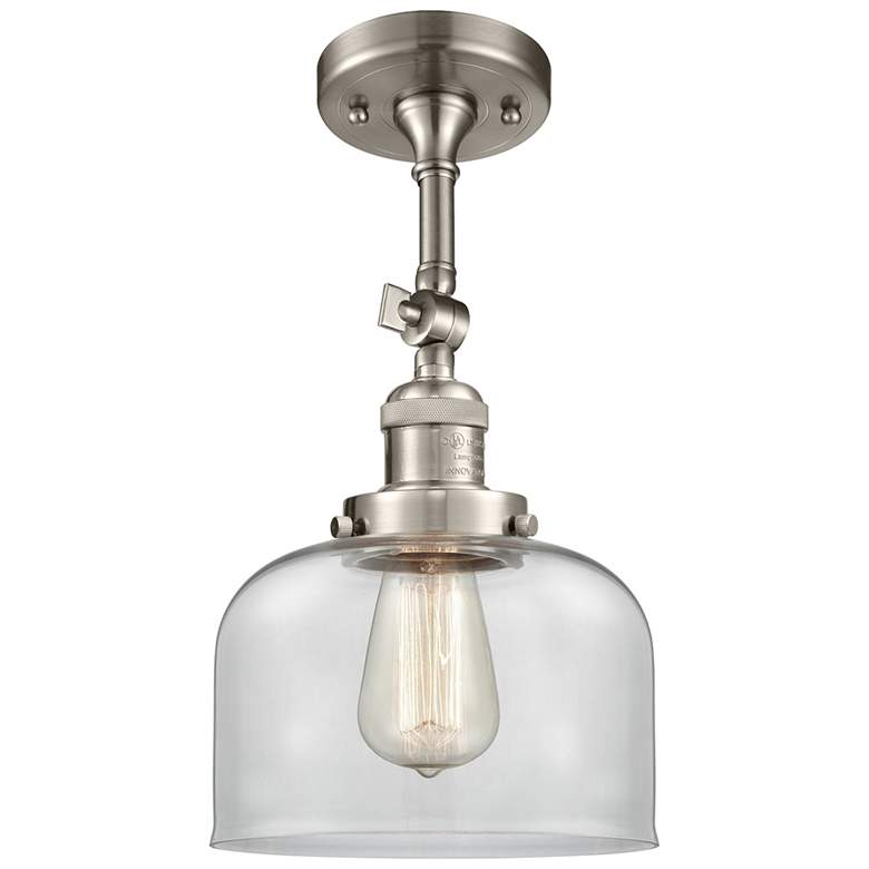 Image 1 Franklin Restoration Bell  8 inch LED Semi-Flush Mount - Satin Nickel - Cl