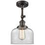 Franklin Restoration Bell  8" LED Semi-Flush - Oil Rubbed Bronze - Cle