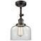Franklin Restoration Bell  8" LED Semi-Flush - Oil Rubbed Bronze - Cle