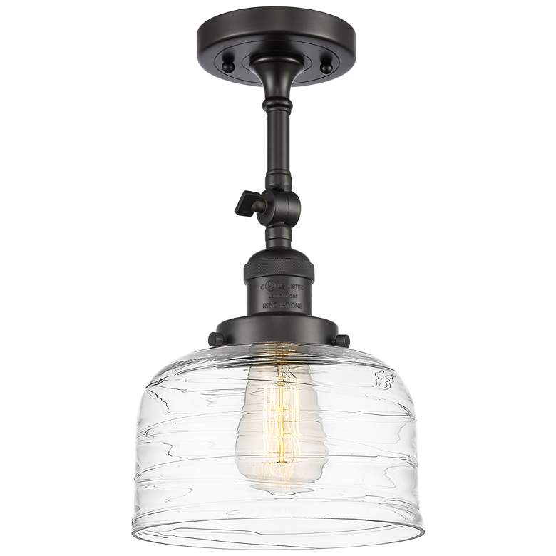 Image 1 Franklin Restoration Bell 8" LED Semi-Flush - Oil Rubbed Bronze - Swi