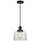 Franklin Restoration Bell 8" Matte Black Corded Mini Pendant w/ Clear
