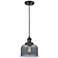 Franklin Restoration Bell 8" Matte Black Corded Mini Pendant w/ Smoke