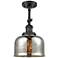 Franklin Restoration Bell 8" Matte Black Semi Flush Mount w/ Mercury S