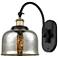 Franklin Restoration Bell 8" Mercury Shade Black Brass Incandescent Sc