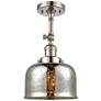 Franklin Restoration Bell 8" Polished Nickel Semi Flush w/ Mercury Sha