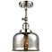 Franklin Restoration Bell 8" Polished Nickel Semi Flush w/ Mercury Sha