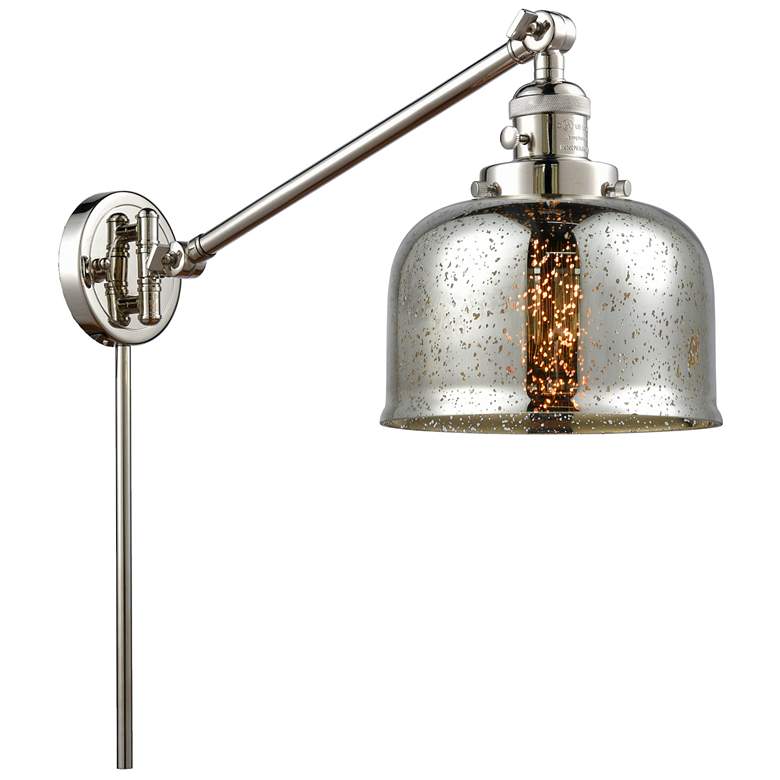 Image 1 Franklin Restoration Bell 8" Polished Nickel Swing Arm w/ Mercury Shad
