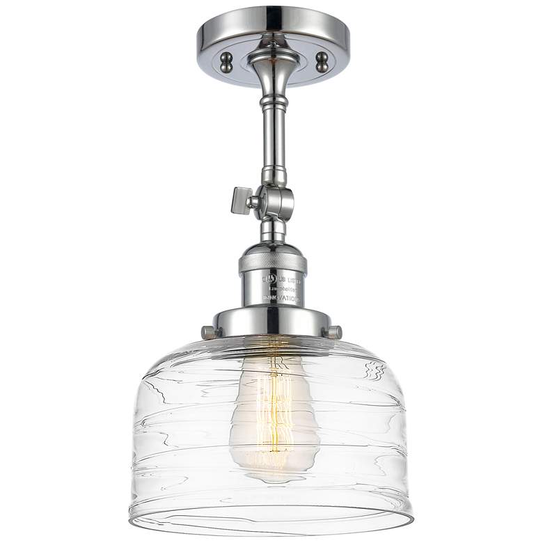 Image 1 Franklin Restoration Bell 8" Semi-Flush Mount - Chrome - Clear Deco S