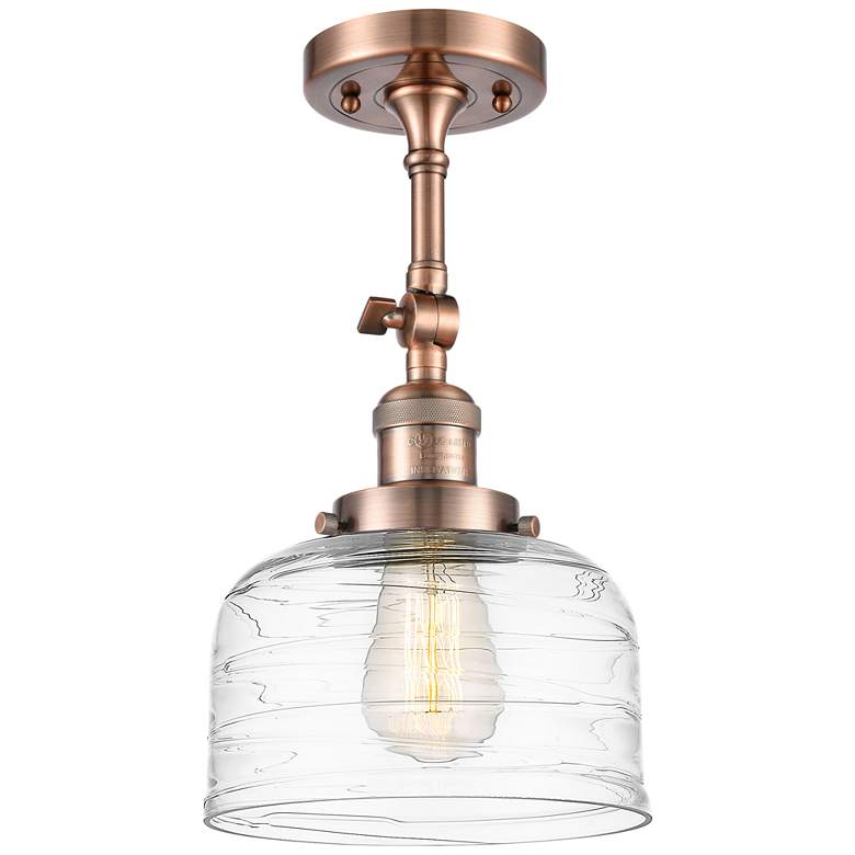 Image 1 Franklin Restoration Bell 8" Semi-Flush Mount - Copper - Clear Deco S