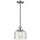 Franklin Restoration Bell 8" LED Mini Pendant - Satin Nickel - Seedy