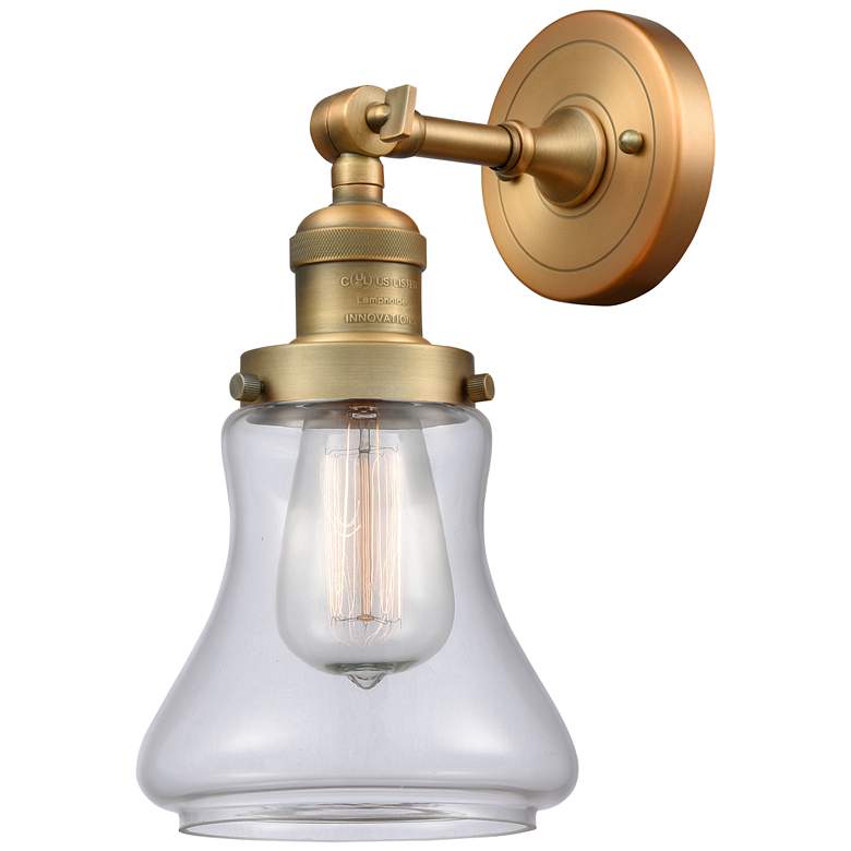 Image 1 Franklin Restoration Bellmont 7" LED Sconce - Brass Finish - Clear Sha