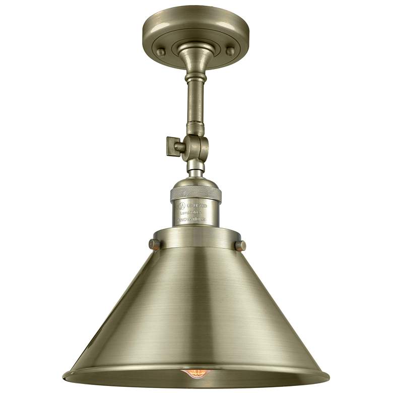 Image 1 Franklin Restoration Briarcliff 10" Antique Brass Semi Flush Mount