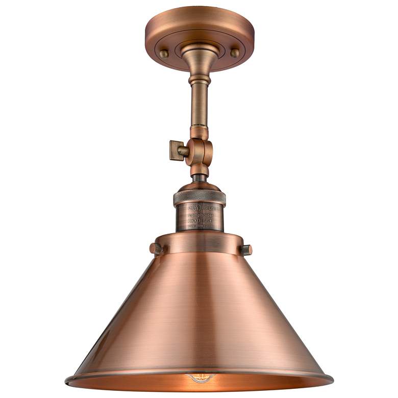 Image 1 Franklin Restoration Briarcliff 10" Antique Copper Semi Flush Mount