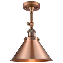 Franklin Restoration Briarcliff 10" Antique Copper Semi Flush Mount