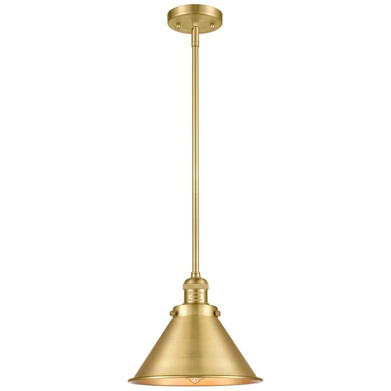 Image 1 Franklin Restoration Briarcliff 10"W Satin Gold Mini Pendant