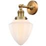 Franklin Restoration Bullet 7" Brushed Brass Sconce w/ Matte White Sha